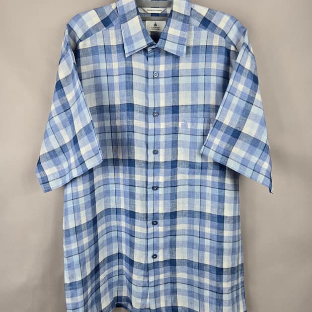 [무료배송]LANVIN 랑방 100 남성 린넨 마 100% 셔츠 정품