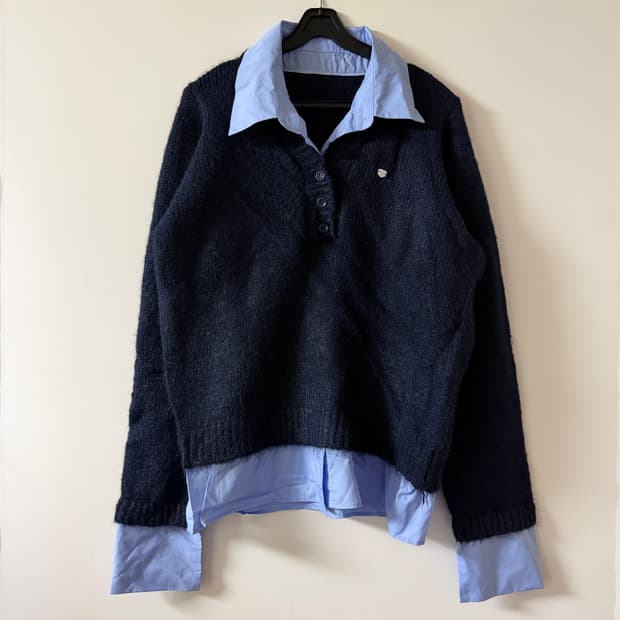 새상품 여자 레이어드 셔츠 니트