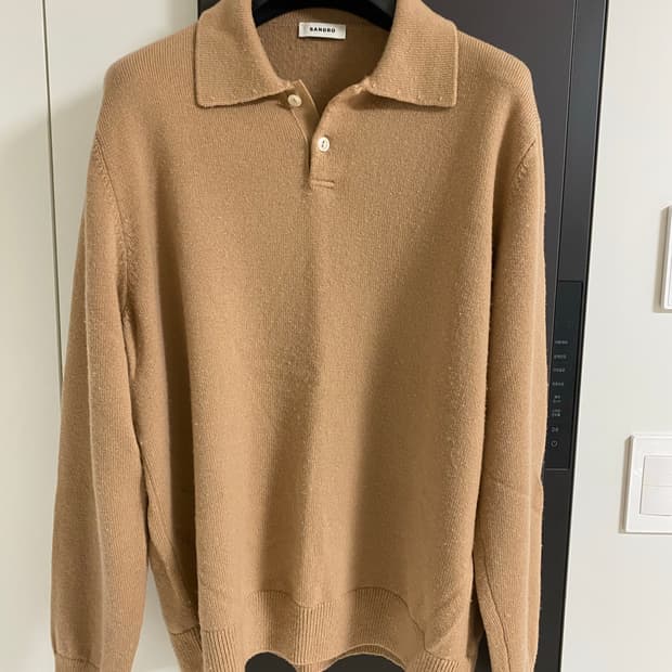 산드로 캐시미어 혼방 카라니트 L