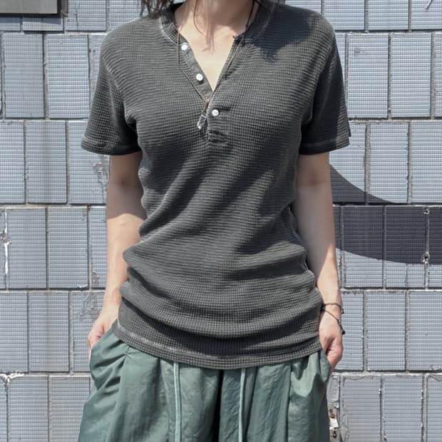 Double RL RALPH LAUREN 1993 헨리넥 와플 반팔티