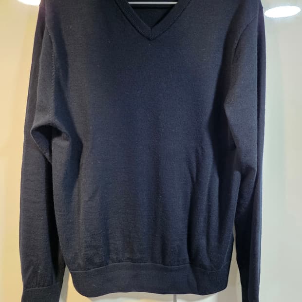 자라 100% 울 스웨터 리미티드 에디션 네이비 L