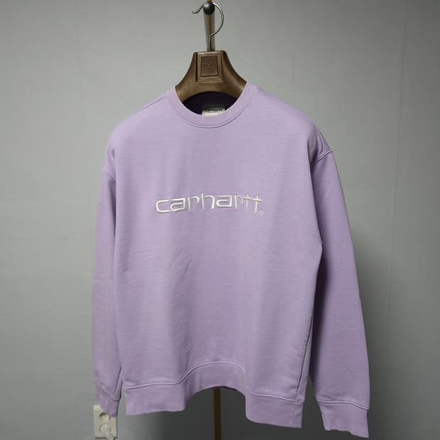 S ) 칼하트 WIP 자수로고 연보라 맨투맨