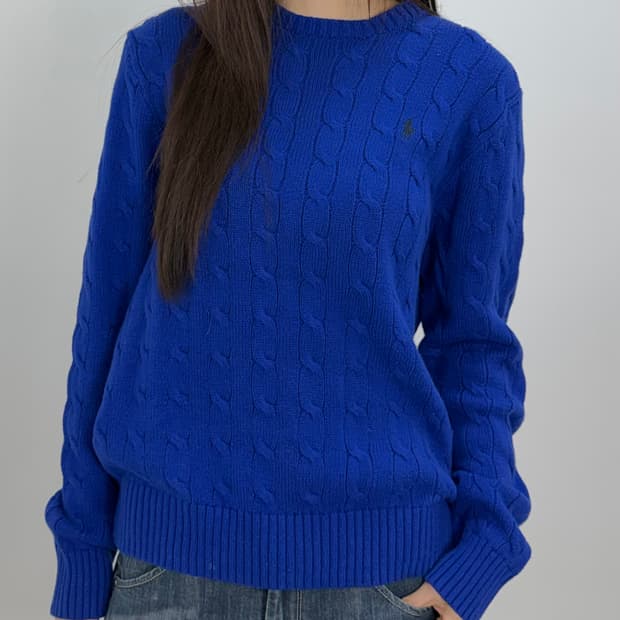 폴로 꽈배기 니트