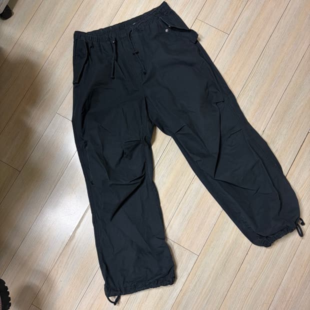 H&M 스트링 와이드 조거팬츠 블랙 S 남성 공용도가능