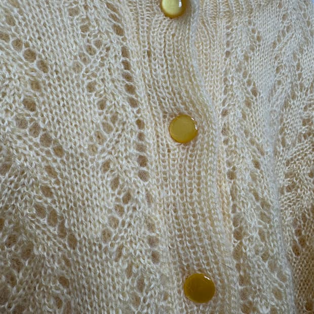연노랑 병아리 자개단추 2set(이너+가디건)