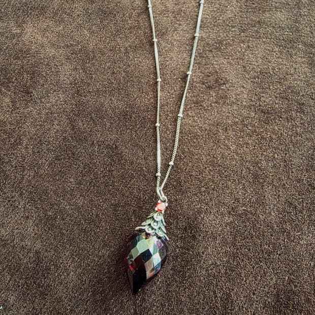 Silver925 red Cristal vintage nacklace