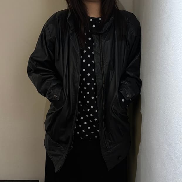 vtg cowhide shirring jacket