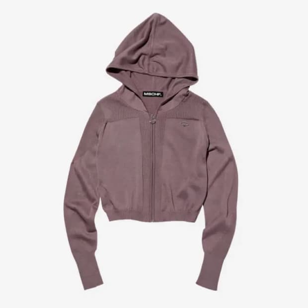 미스치프 롬버스 니트 후드집업