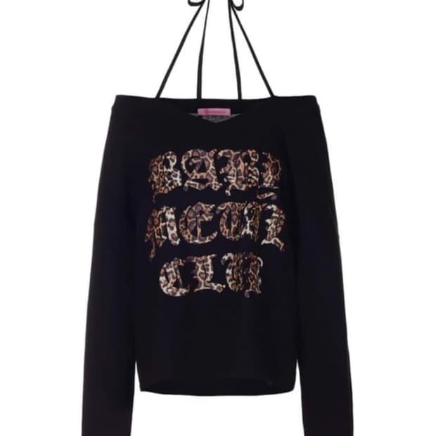 베이비메탈클럽 레오파드 로고 스트링 티 블랙 