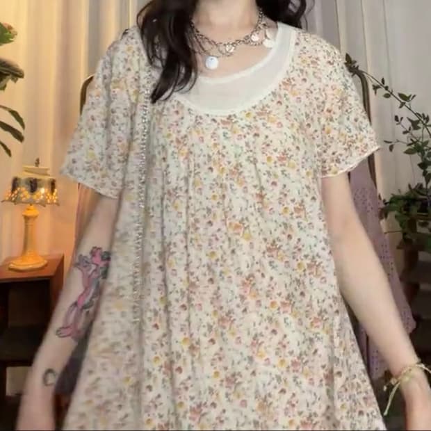 무료배송) 빈티지 잔꽃 블라우스