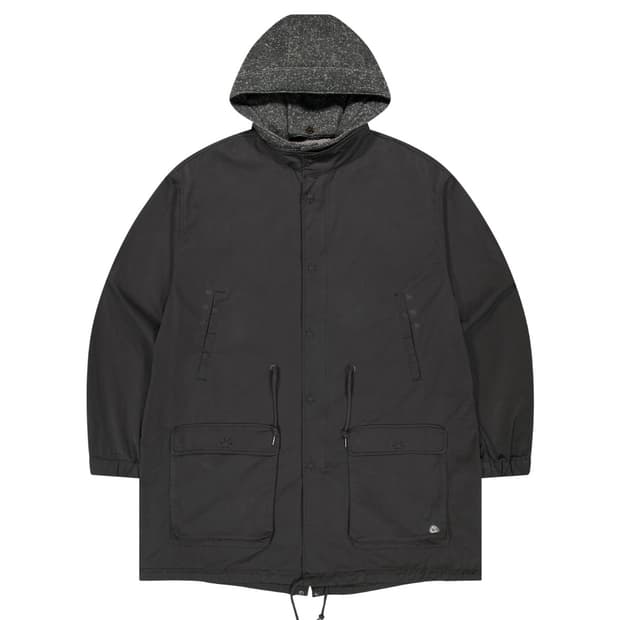 WASHED MILITARY JACKET MUD CHARCOAL