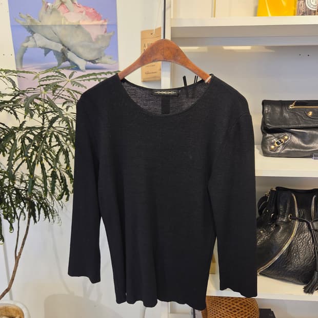 TIME 타임 블랙 7부 니트티