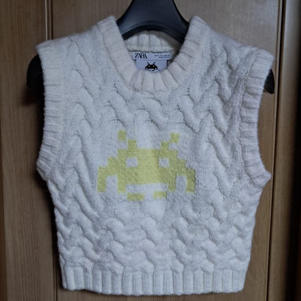 자라 자카드 니트 조끼 S