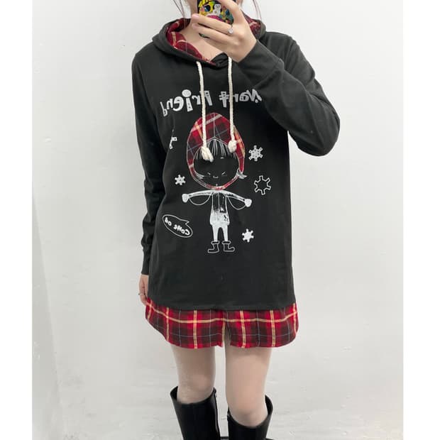 키치 체크 레이어드 원피스