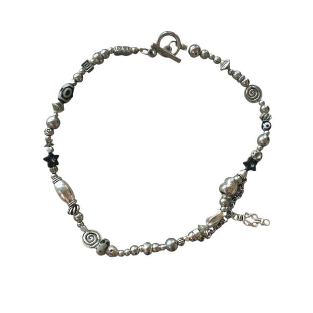 Noir silver necklace