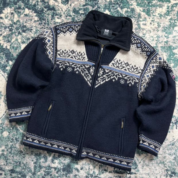 90s Dale of Norway 데일 노르딕 니트 집업(S)