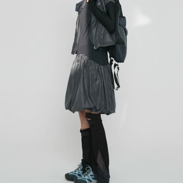 오호스 나일론 바라클라바 집업 차콜