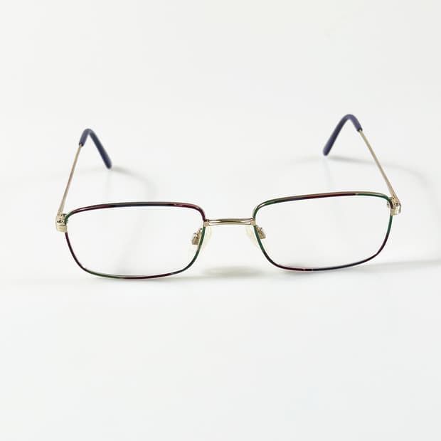 90s 멀티컬러 슬림 스퀘어 프레임 빈티지 안경