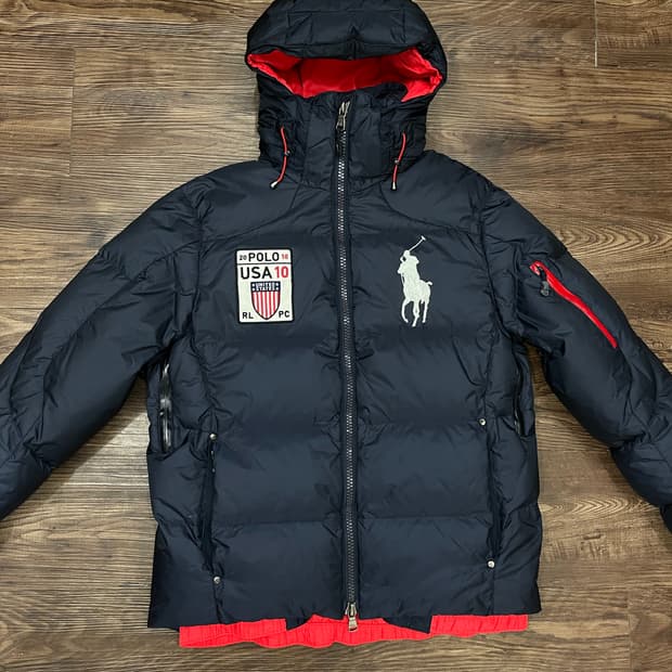 폴로 치프키프 빅포니 성조기 푸퍼 패딩 네이비