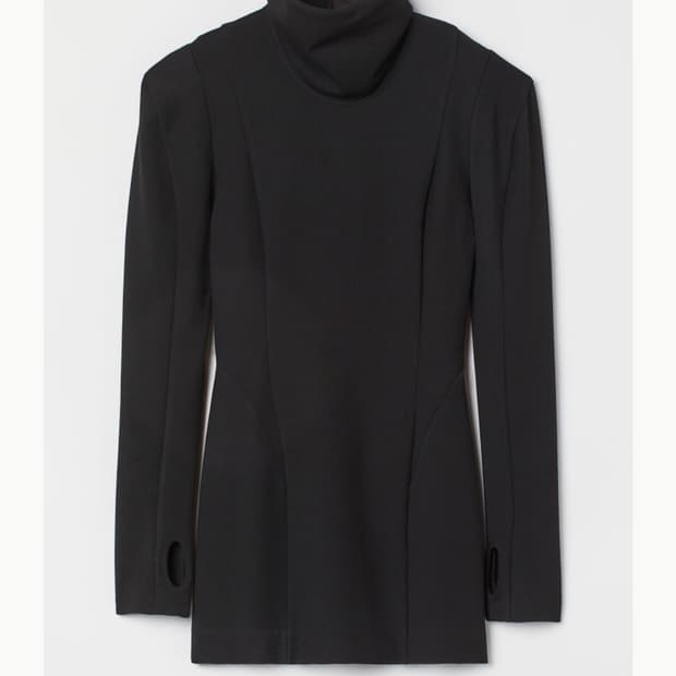 H&M 숄더 디테일 드레스 블랙