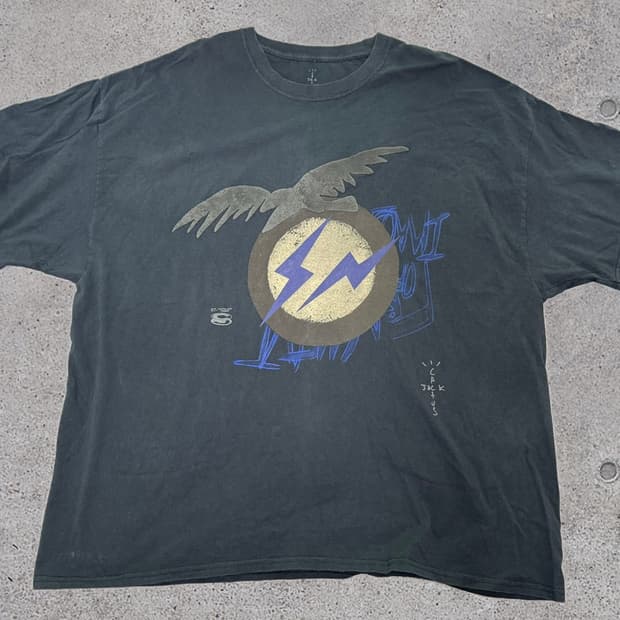 [XXL] 트래비스 스캇 캑터스잭 프라그먼트 티셔츠 블랙