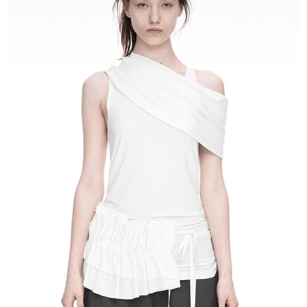 나체 SHAWL NECK SLEEVELESS IVORY