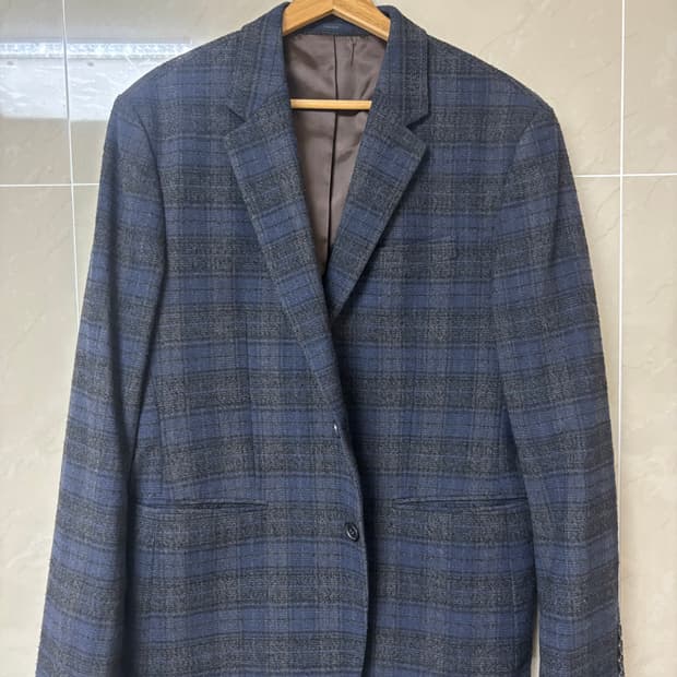 트루젠 네이비 체크 자켓 