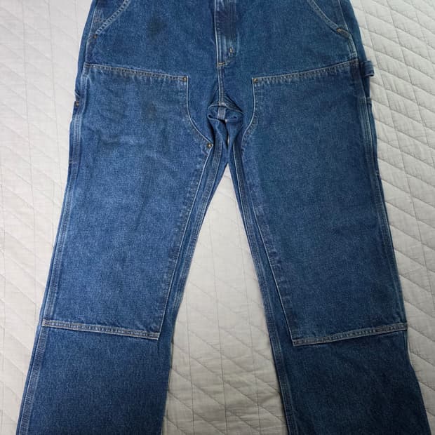 [40X30] 빈티지 칼하트 더블니 릴렉스핏 데님팬츠 인디고 B17