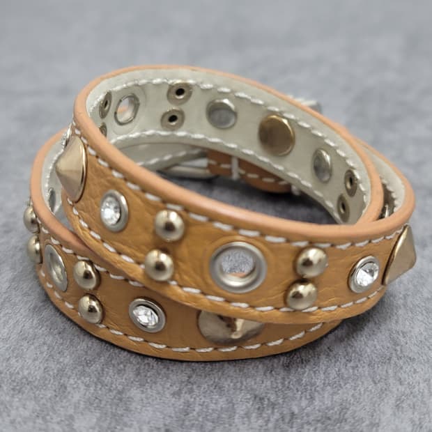 stud leather necklace