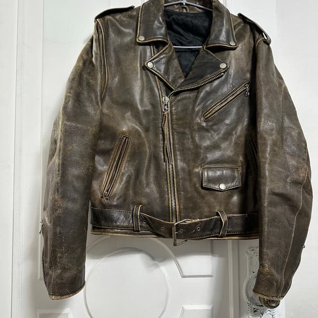 빈티지 카우레더 라이더자켓