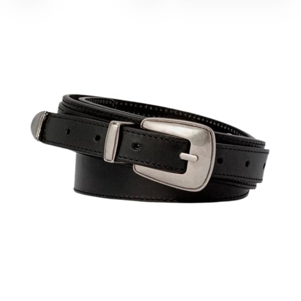 르메르 미니멀 웨스턴 벨트 카우 레더 블랙 85