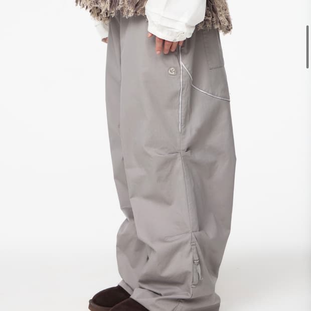 WASHED STRAP LINE PANTS GREY 사이즈2