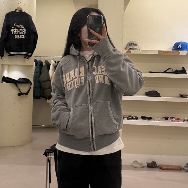 아베크롬비 써멀 빅로고 데미지 후드집업 U763