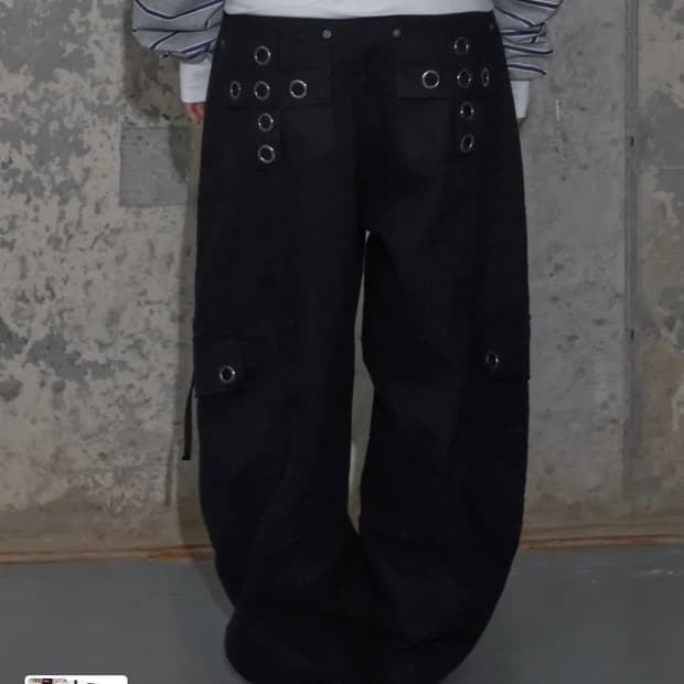 크로스 포켓 카고 팬츠 (BLACK)