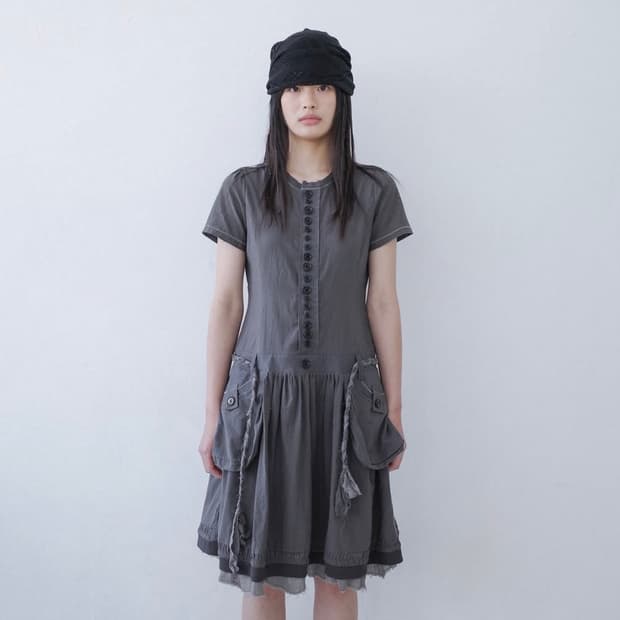 산코파퓨엘라 sankofa buttonette french dress