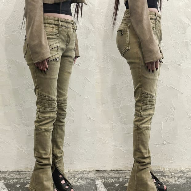 발망 14FW 루스테인 오일워시드 로우라이즈 바이커데님