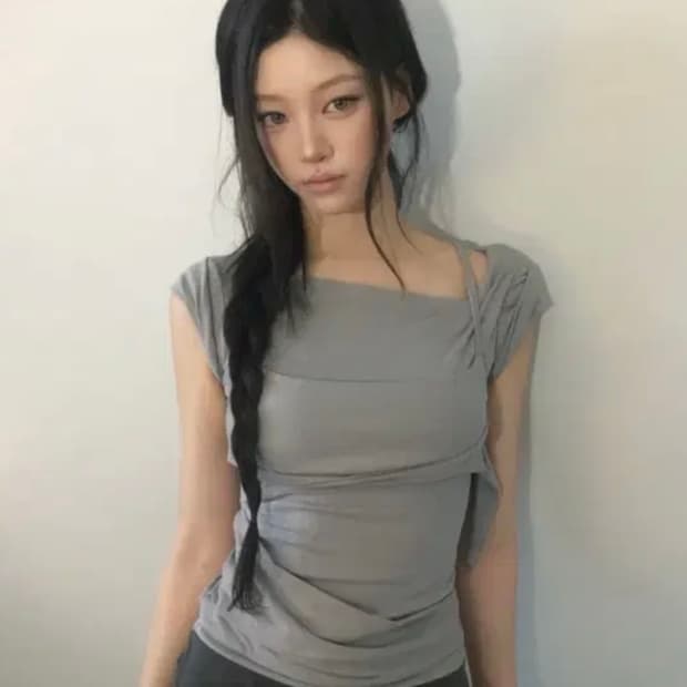 플레어업 Layered Bustier T-Shirt 그레이