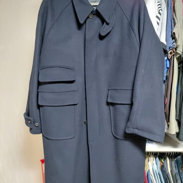 아웃스탠딩 발마칸 코트 네이비 M