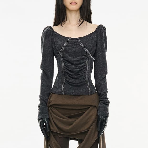 RUCHED SHIRRING TOP