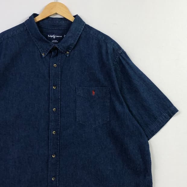 Xxl 폴로 데님 빅셔츠