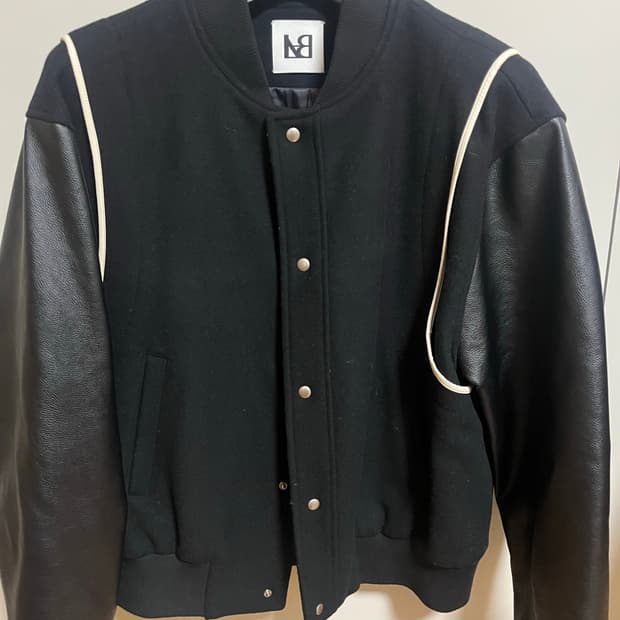 라벨아카이브 바시티 자켓 블랙