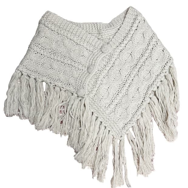 언발란스 오프숄더 프린지 케이프