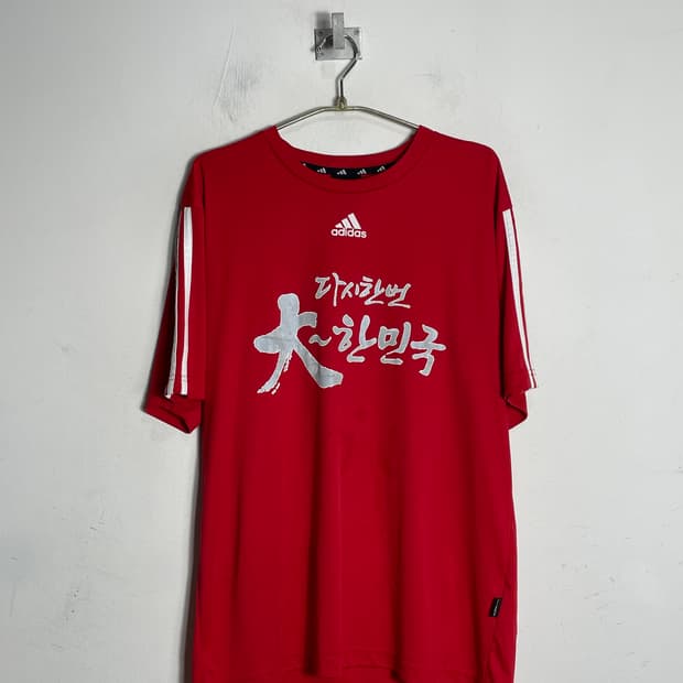 아디다스 다시한번 대한민국 반팔 티셔츠 레드