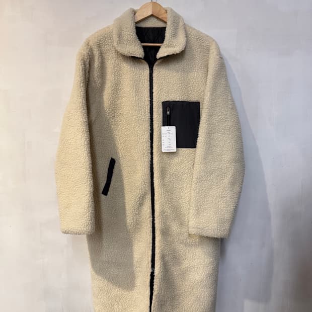 아이보리 롱 플리스 집업