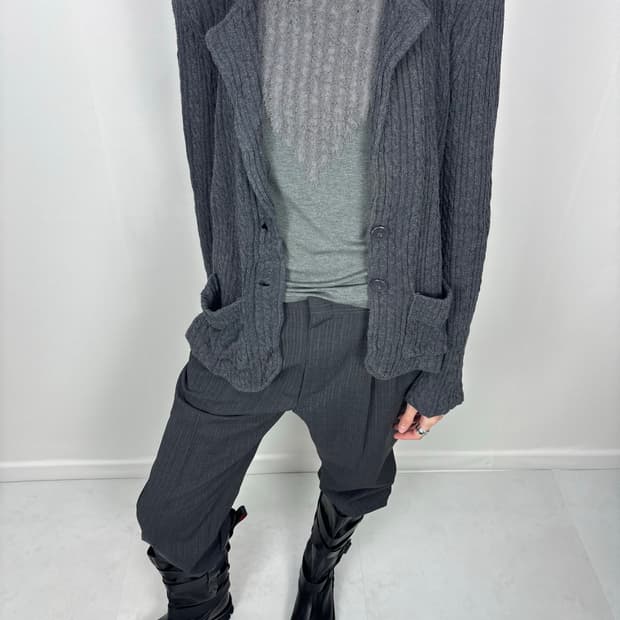 DRAPEY CABLE KNIT CARDIGAN