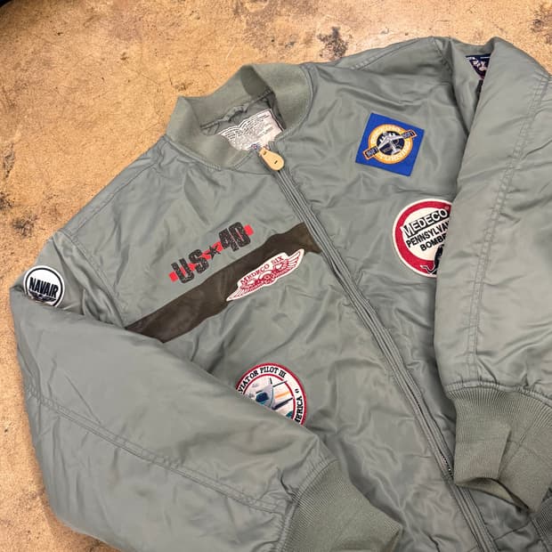 [정품/3XL] 메데코 항공 점퍼 패치 봄버 자켓 b19