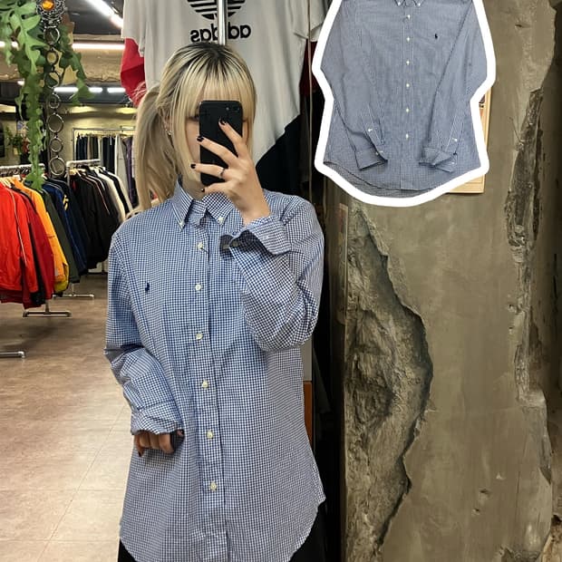 폴로 랄프로렌 체크 셔츠 블루 #csz1894 