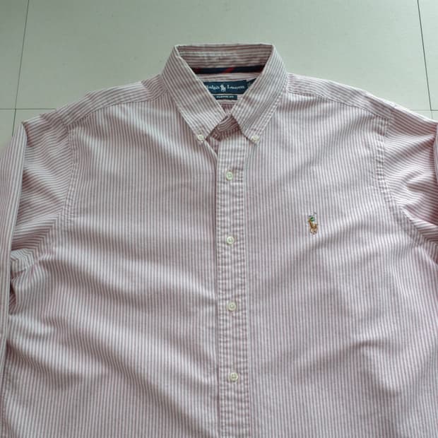 90s 폴로 랄프로렌 캔디드 스트라이프 버튼다운 옥스포드 셔츠 L