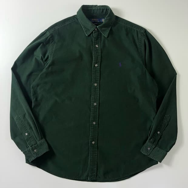 Polo  폴로 랄프로렌 신형 자수 코튼 그린 코듀로이 셔츠  