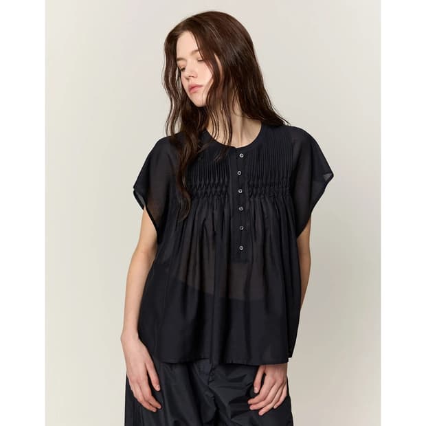 바네사브루노 아떼 25SS 핀턱 실크 블라우스